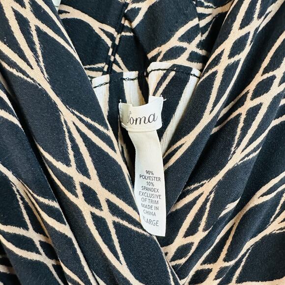 Soma Geometric Print Criss Cross Maxi Dress Sz XL Stretchy Multicolor Black Boho - Picture 7 of 10